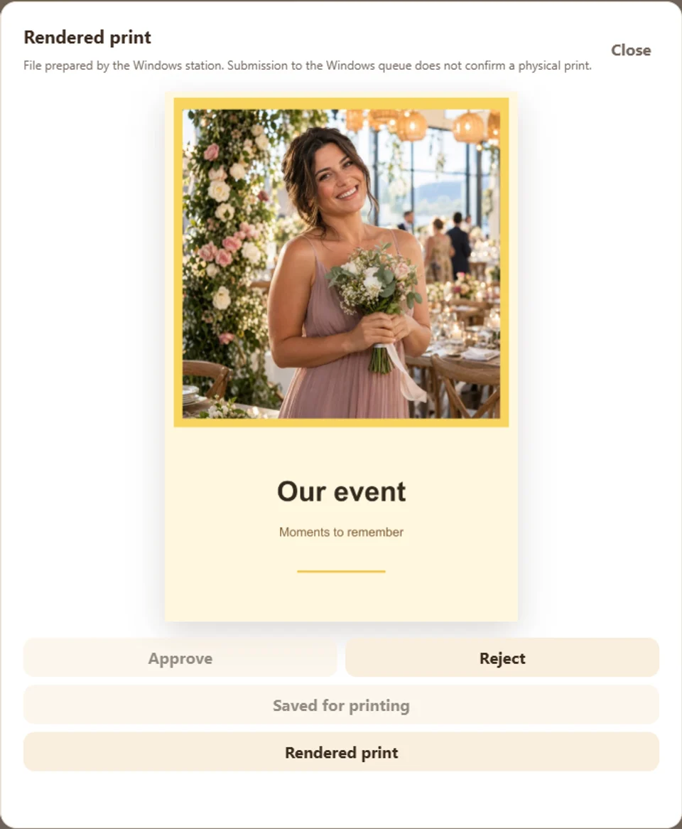 Preview of a finished demo layout in PhotoBaker